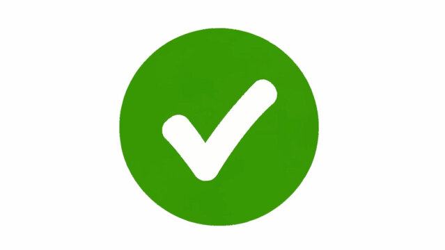 Green circle with white checkmark symbolizing approval and confirmation.