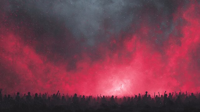 abstract global panic crowd depicted as mass