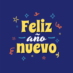 Feliz Ano Nuevo Happy New Year Banner Template Design Vector