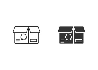 Recycle Box Outline Icon