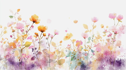 watercolor botanical rose flowers texture template background.Elegant wedding invitation card background . Minimal hand painted Design for wedding or Valentine's Day