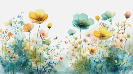 watercolor botanical rose flowers texture template background.Elegant wedding invitation card background . Minimal hand painted Design for wedding or Valentine's Day