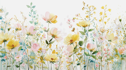 watercolor botanical rose flowers texture template background.Elegant wedding invitation card background . Minimal hand painted Design for wedding or Valentine's Day