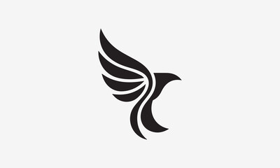 Fototapeta premium Flying Bird Silhouette Minimal Icon
