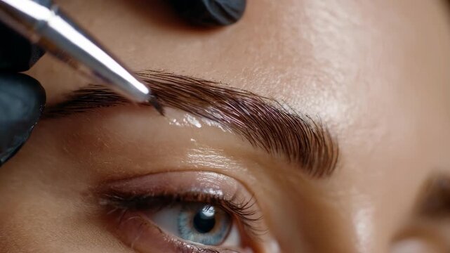 Professional eyebrow shaping using a combination of threading and tweezing techniques for a natural look