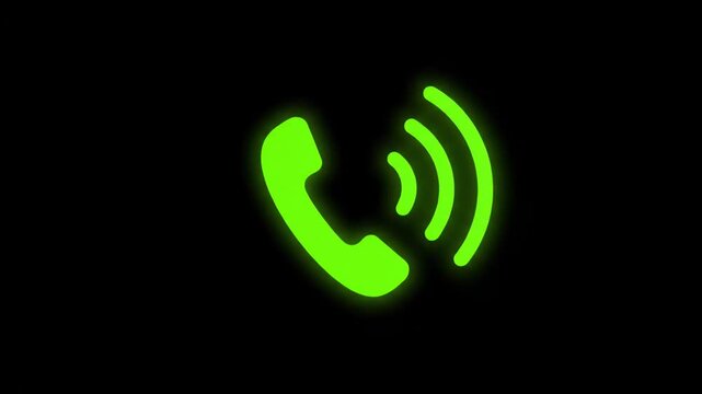 Incoming phone call icon animation for user interface alerts, communication apps, notifications, and contact reminders