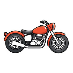 Obraz premium Red Motorcycle Illustration with Black Seat