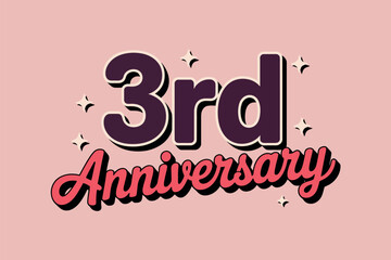 Colorful 3rd Anniversary Celebration Graphic Design