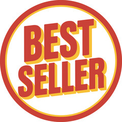 Best Seller Badge with Red and Yellow Colors