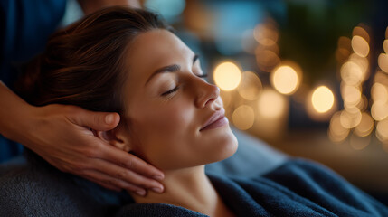 Faceless beauty of self care woman's spa day, female pampering session, personal wellness treatment, relaxation ritual, defocused person enjoying, with copy