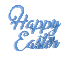 Happy easter on white background. Isolated 3D illustration