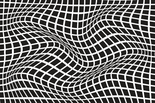 abstract black colour many small square wavy distort pattern.
