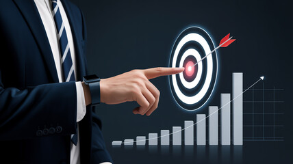 A professional business-focused digital illustration with a dark background