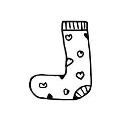 sock sketch on a white background