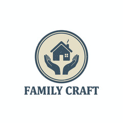 Fototapeta premium Vintage Family Craft House Hands Logo