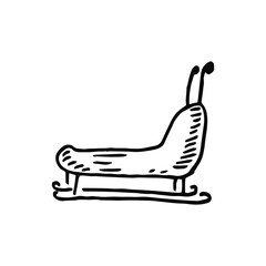 Sled sketch on a white background