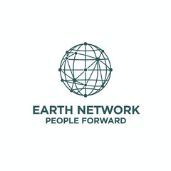 Fototapeta premium Earth Network Connection Global Technology Logo