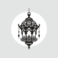 silhouette of Lantern (fanous) hanging