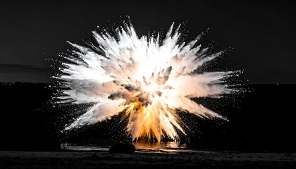 Explosion of color and light in the dark night sky.