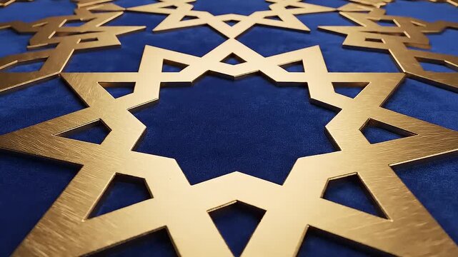 Golden Islamic Geometric Ornament for Ramadan Celebration