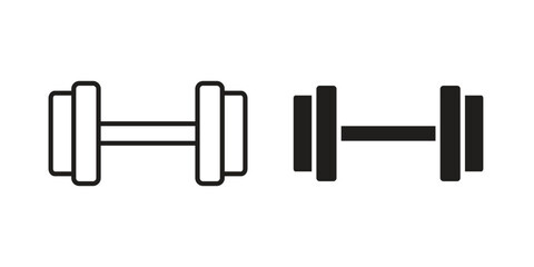 Dumbbell pair icons vector design template simple and clean