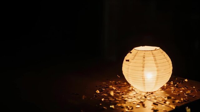 Chinese lantern new year in black background minimalist copy space