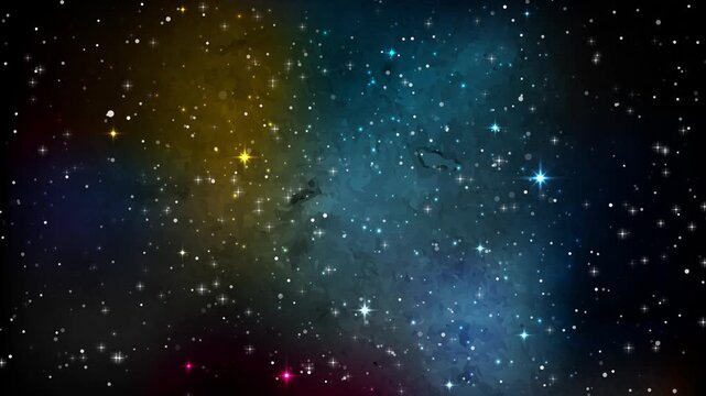 Starry night sky against the backdrop of cosmic galaxy space. galaxy exploration through outer space toward 4k  video. 