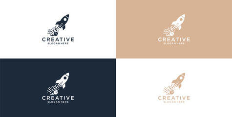 Rocket Logo Design Concept for Digital Marketing,