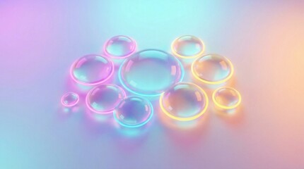 Glowing circles in pastel colors, a vibrant abstract image.