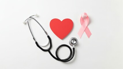Medical symbols for heart health and breast cancer awareness perfect for CHD Awareness Week