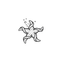 chocolate starfish minimal vector silhouette illustration with white background