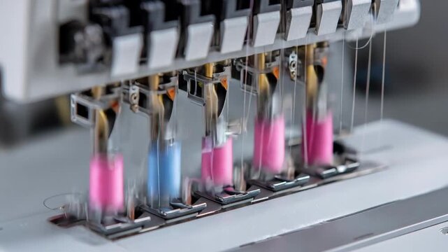 Aligning loopers and needles on a serger machine for clean professional seam finishes and efficient overlock stitching.
