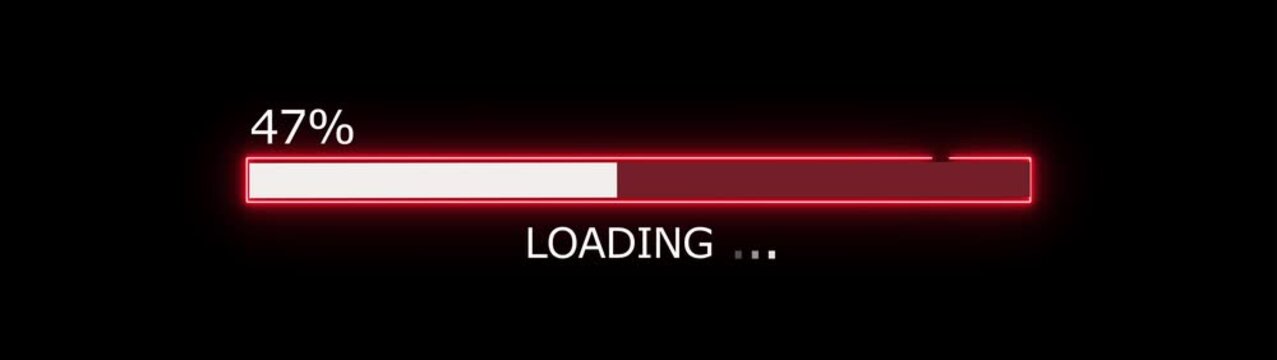 68% loading bar icon diagrams Info graphics animation. Neon loading icon background video.