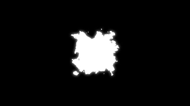 4K ink splatter transition in black and white seamless loop. Turbulent painting blot spreading. ink effect,isolated, flow expand background.