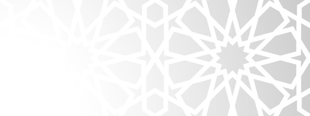 Fototapeta premium Islamic shadow ramadan with pattern islam overlay and paper aidilfitri geometric. Greeting adha abstract with elegant culture 3d and gray ornament star. Arabesque arab islamic with seamless.