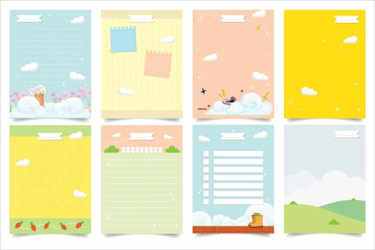 printable daily memo pads with cute elements