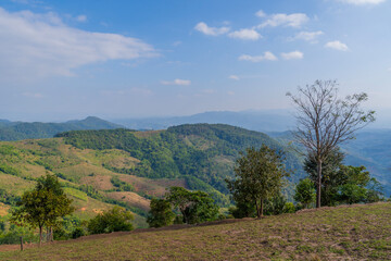 Fototapeta premium Landscape view of mountains at Chiang Mai Province North, Thailand.