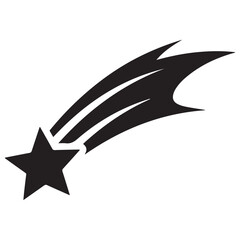 Dynamic Stylized Shooting Star Silhouette with Streaking Tail
