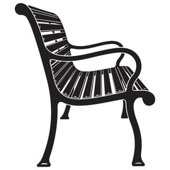 Monochromatic Bench with Piano Key Design