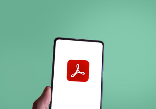 Adobe Acrobat Reader logo on smartphone. Link&ouml;ping, &Ouml;sterg&ouml;tland, Sweden. 01-24-2026.