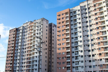 Fototapeta premium A collection of modern residential buildings in an urban area.