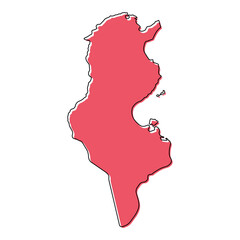 Tunisia map symbol shape, travel web flat concept icon vector illustration .