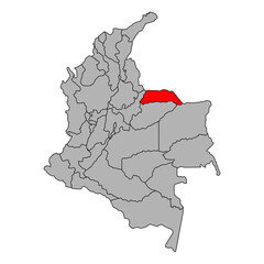 Arauca of Colombia map shape, travel web flat concept icon vector illustration .