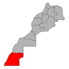 Dakhla-Oued Ed-Dahab set of Morocco map symbol shape, travel web icon vector illustration .