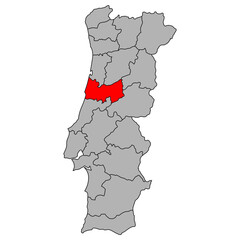 Coimbra of Portugal map shape, travel web flat concept icon vector illustration .