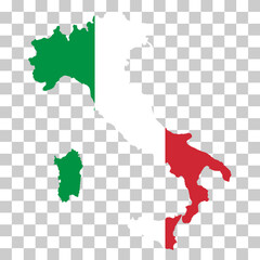 Italy map symbol shape, travel web flat concept icon web vector illustration .