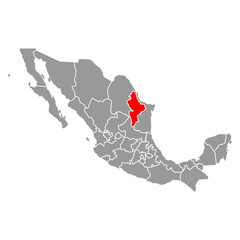 Nuevo Le&oacute;n of Mexico map shape, travel web concept icon vector illustration .