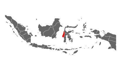 Indonesia detailed West Sulawesi map shape, Flat web graphic concept icon symbol vector illustration .