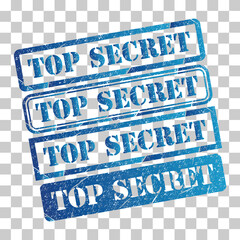Set of Top secret stamp symbol, label sticker sign button, text banner vector illustration .