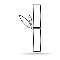 Bamboo leaf shadow icon, nature tropical symbol design, web sign vector illustration .
